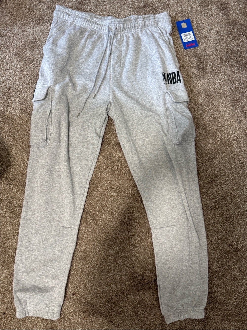 NWT Ultra Game NBA High Velocity Cargo Joggers Gray Sweatpants Mens Size XL